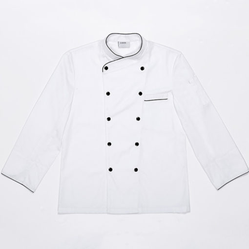 White Gray Black Long Sleeve Chef Shirt