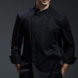 Gray White Black Long Sleeve Chef Shirt