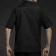 Gray Black White Short Sleeve Shirt Culinary Uniform