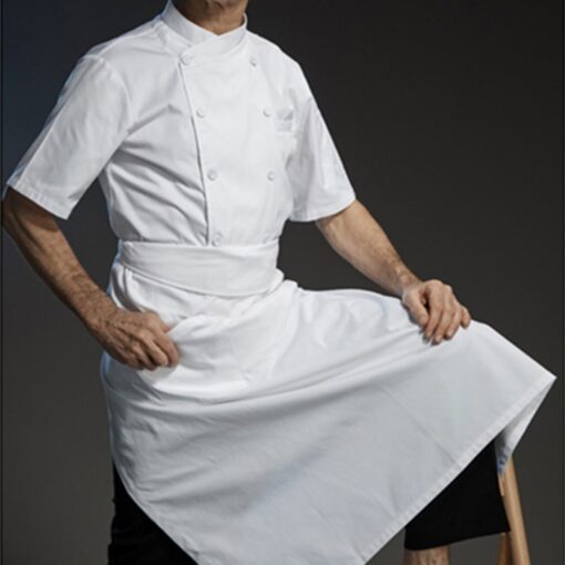 White Black Short Sleeve Chef Shirt