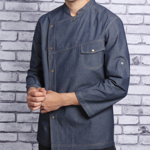 Blue Denim Long Sleeve Chef Shirt