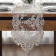 White Champagne Embroidery Lace Table Runner