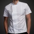 Black White Short Sleeve Summer Chef Shirt