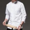 White Polyester Cotton Long Sleeve Chef Shirt