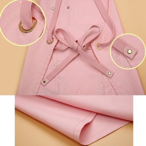Gray Pink Cotton Apron Crossback Straps