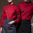Red Black Polyester Cotton Uniform Shirt