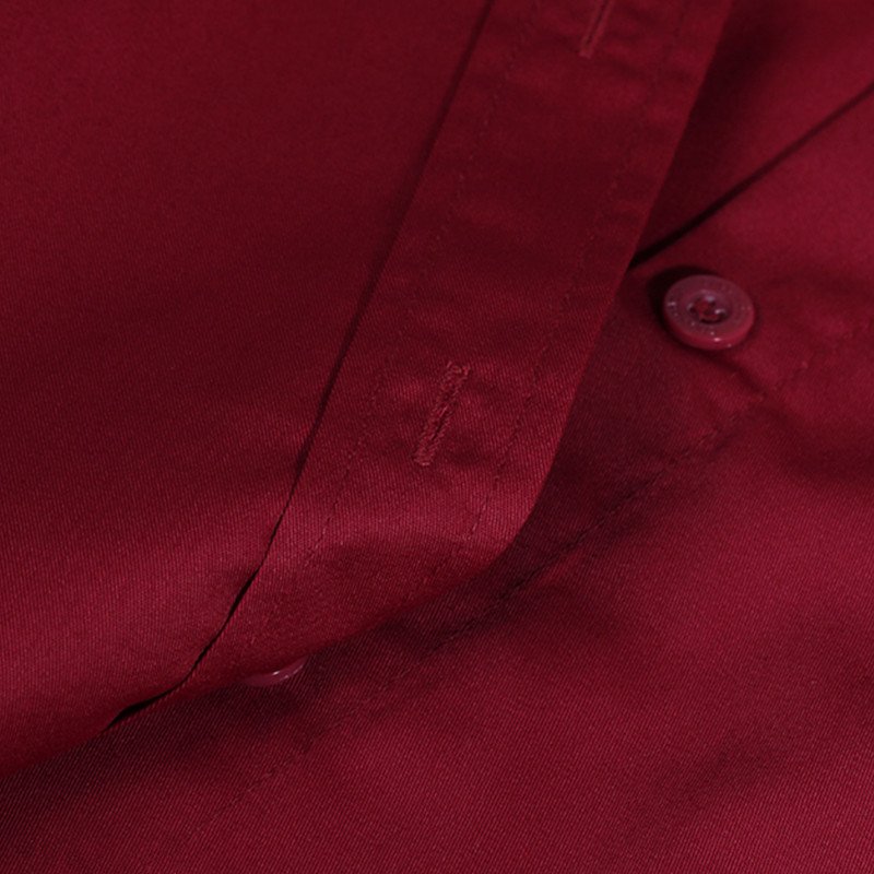 Black Red Polyester Cotton Long Sleeve Shirt - Little Tailor Studio