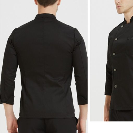 Black White Long Sleeve Chef Jacket