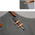 Gray Denim Apron Cowhide Leather Straps