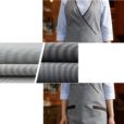Beige Gray Long Polyester Cotton Apron