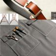 Gray Denim Apron Crossback Leather Straps