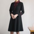 Black Polyester Apron Waitress Dress Uniform