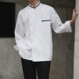 White Polyester Cotton Long Sleeve Chef Jacket