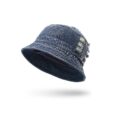 Black Denim Bucket Hat Blue Fishing Sun Hat