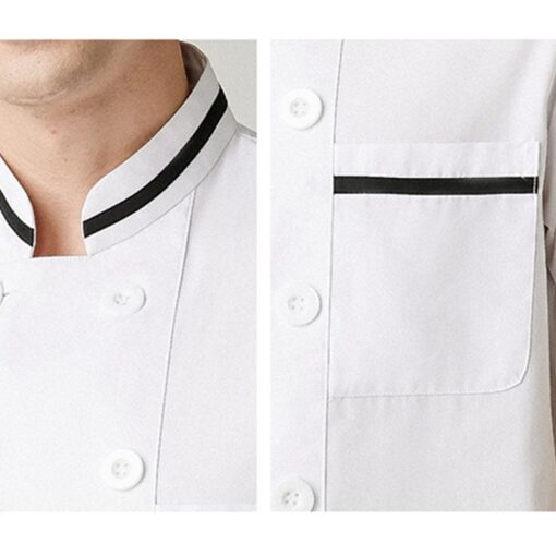 White Polyester Cotton Short Sleeve Chef Shirt