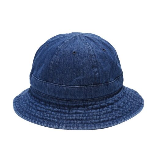 Blue Denim Bucket Hat Black Round Sun Hat