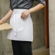 Black White Polyester Cotton Waist Apron Culinary Uniform