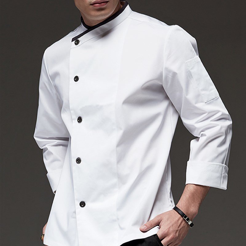 PLAIN NoText CHEF JACKET Short/Long Sleeve Unisex Chefs BlackWhite Kitchen Wear 