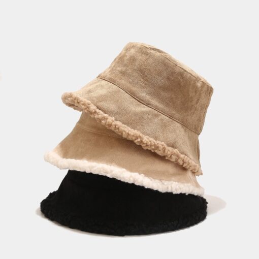 Corduroy Bucket Hat Fisherman Cap Winter Sun Hat