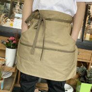 Khaki Canvas Waist Apron Brown Culinary Uniform