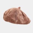 Corduroy Beret Round Cap Warm Hat