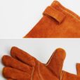 Brown Leather BBQ Gloves Cooking Mitten