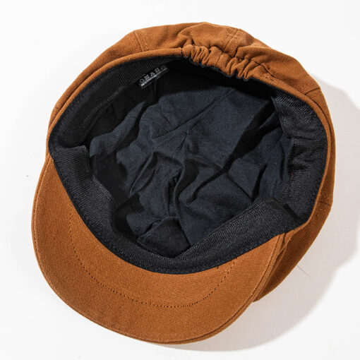 Brown Cotton Beret Blue Sun Hat