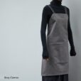 Blue Denim Apron Gray Black Workwear